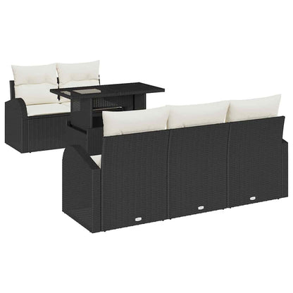 Tuin Sofa Set Met Kussen Met Kussen 6 Pcs Poly Rattan
