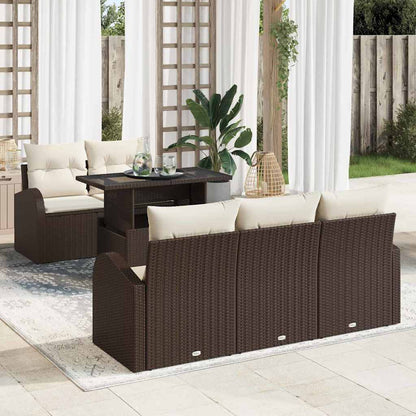 Tuin Sofa Set Met Kussen Met Kussen 6 Pcs Poly Rattan