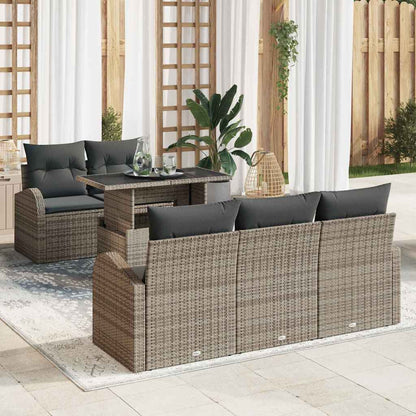 Tuin Sofa Set Met Kussen Met Kussen 6 Pcs Poly Rattan