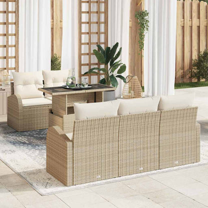 Tuin Sofa Set Met Kussen Met Kussen 6 Pcs Poly Rattan