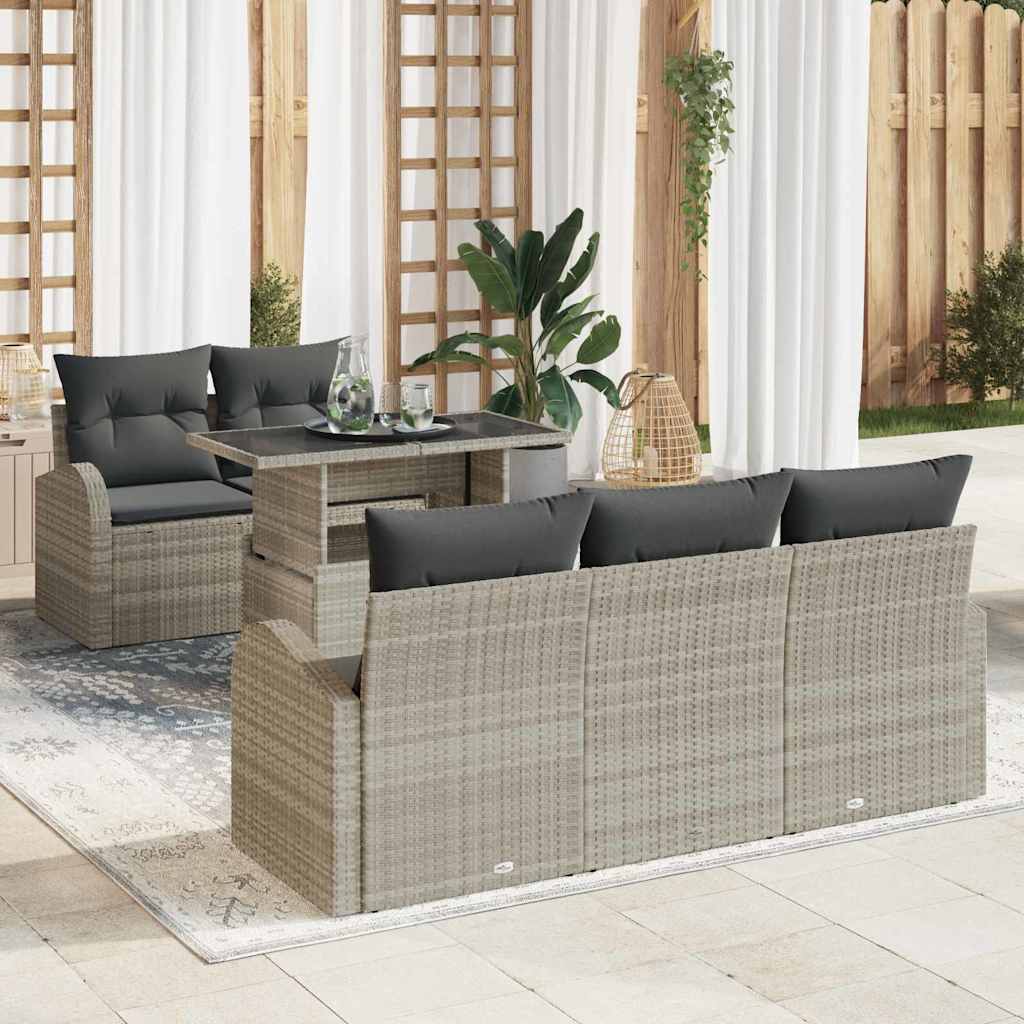 Tuin Sofa Set Met Kussen Met Kussen 6 Pcs Poly Rattan