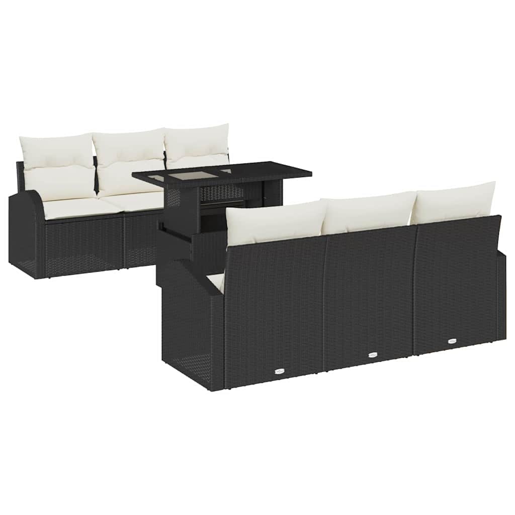 Tuin Sofa Set Met Kussen Met Opslag 7 Pcs Poly Rattan