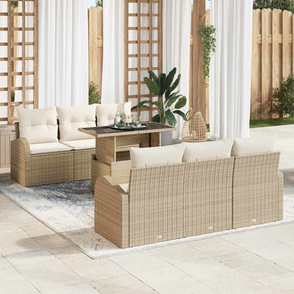 Tuin Sofa Set Met Kussen Met Opslag 7 Pcs Poly Rattan