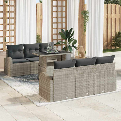 Tuin Sofa Set Met Kussen Met Opslag 7 Pcs Poly Rattan
