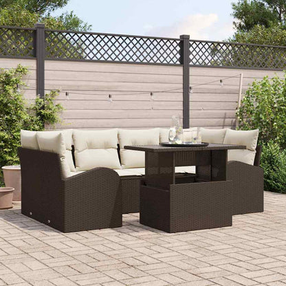 Tuin Sofa Set Met Kussen Met Opslag 7 Pcs Poly Rattan