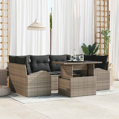 Tuin Sofa Set Met Kussen Met Opslag 7 Pcs Poly Rattan