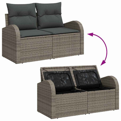 Tuin Sofa Set Met Kussen Met Opslag 7 Pcs Poly Rattan