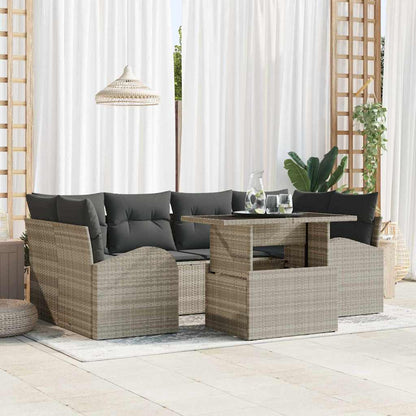 Tuin Sofa Set Met Kussen Met Opslag 7 Pcs Poly Rattan