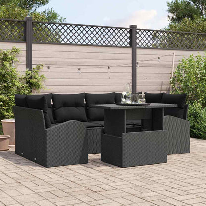 Tuin Sofa Set Met Kussen Met Opslag 7 Pcs Poly Rattan