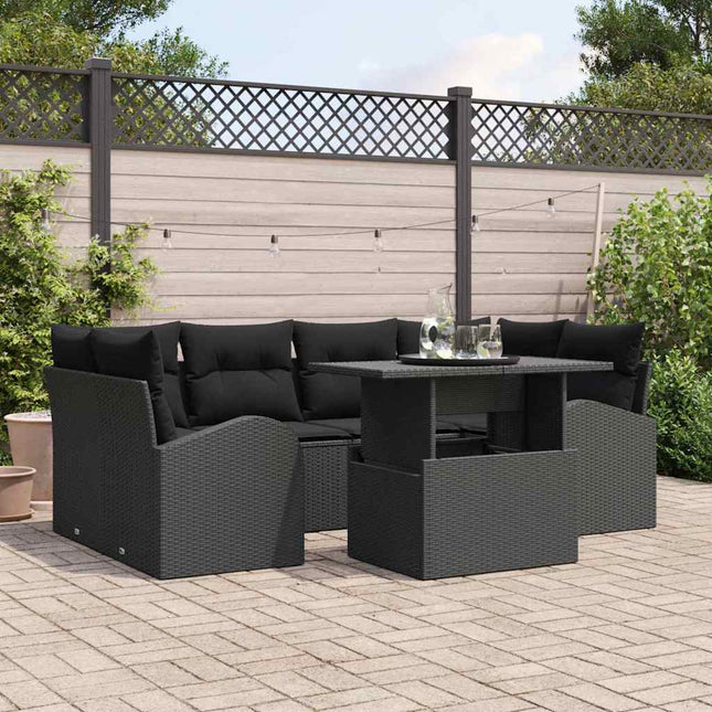 Tuin Sofa Set Met Kussen Met Opslag 7 Pcs Poly Rattan