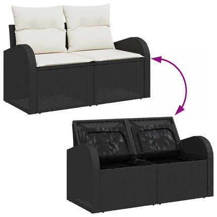 Tuin Sofa Set Met Kussen Met Opslag 8 Pcs Poly Rattan