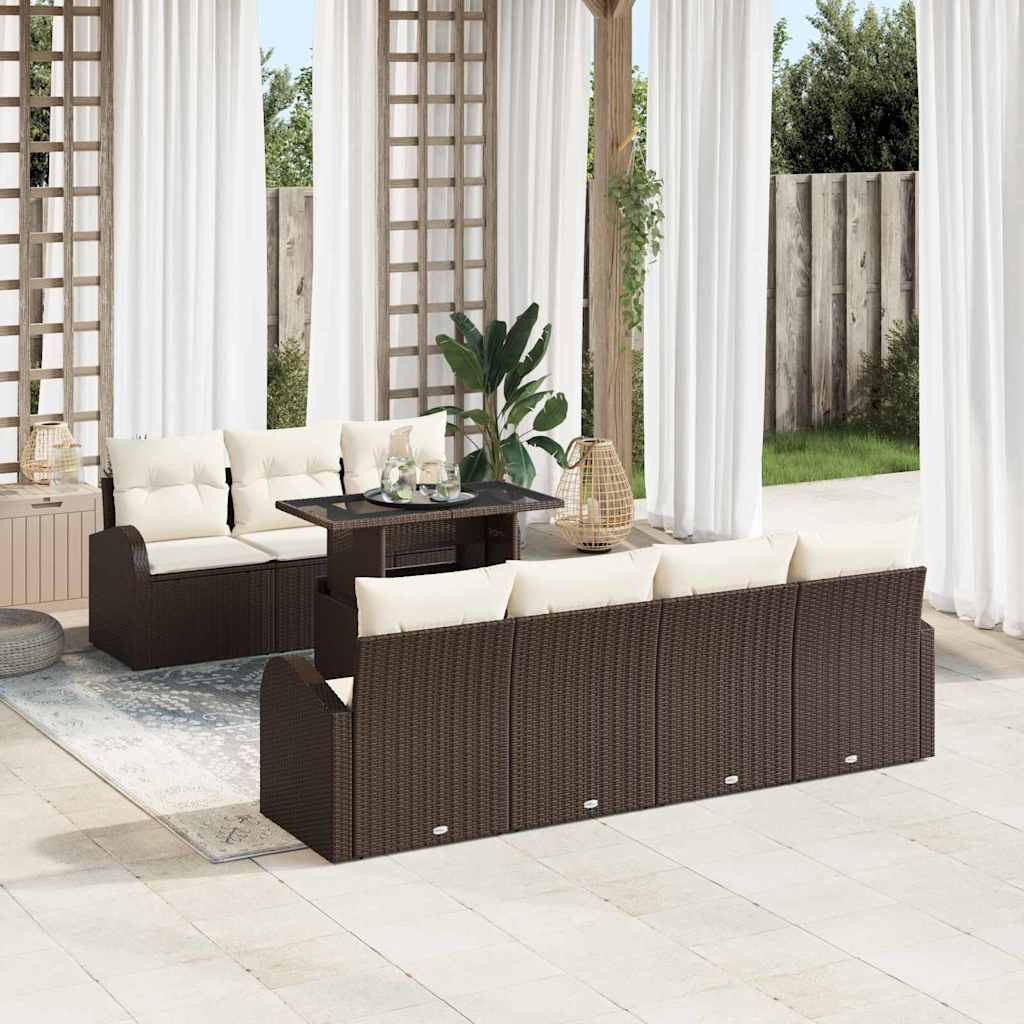 Tuin Sofa Set Met Kussen Met Opslag 8 Pcs Poly Rattan