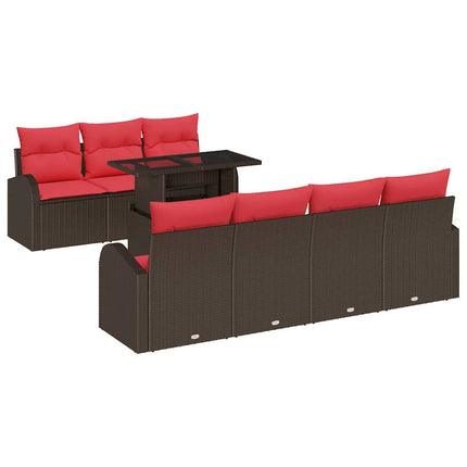 Tuin Sofa Set Met Kussen Met Opslag 8 Pcs Poly Rattan