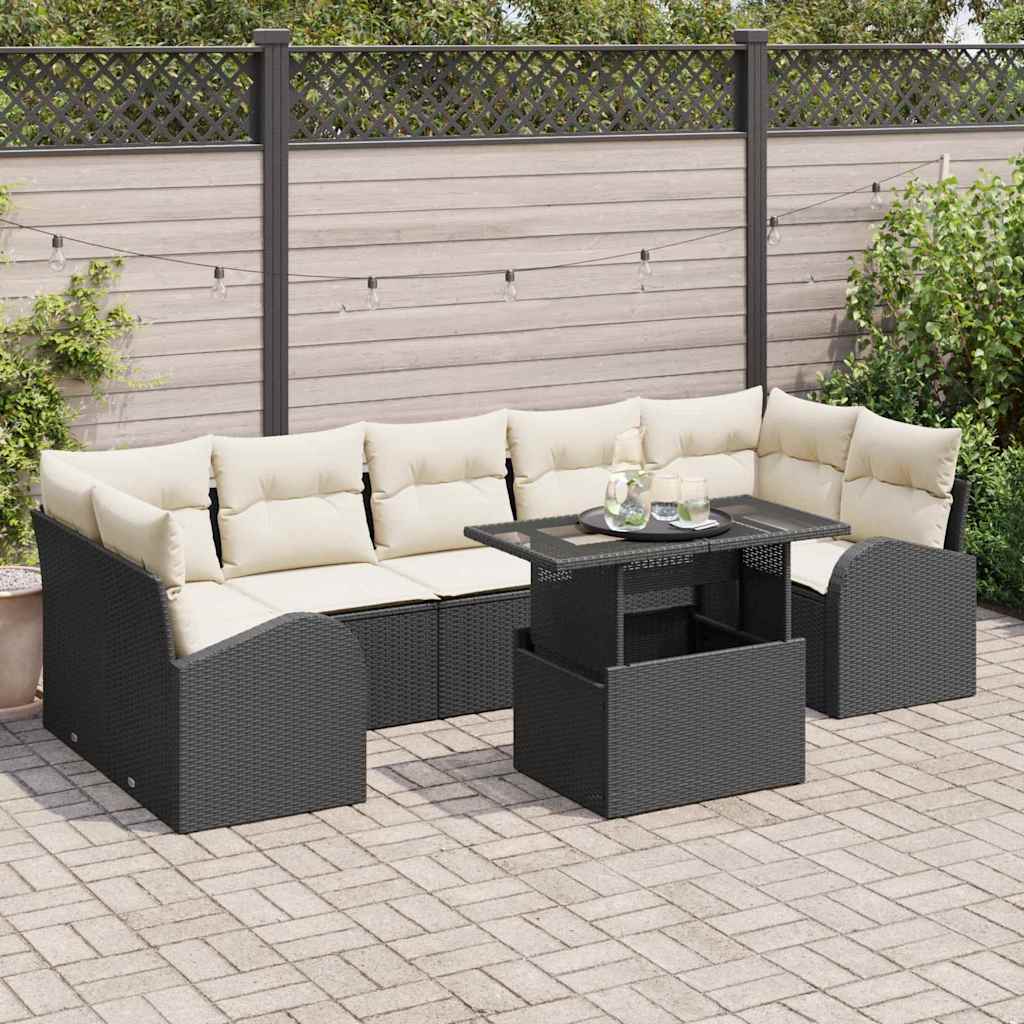 Tuin Sofa Set Met Kussen Met Opslag 8 Pcs Poly Rattan