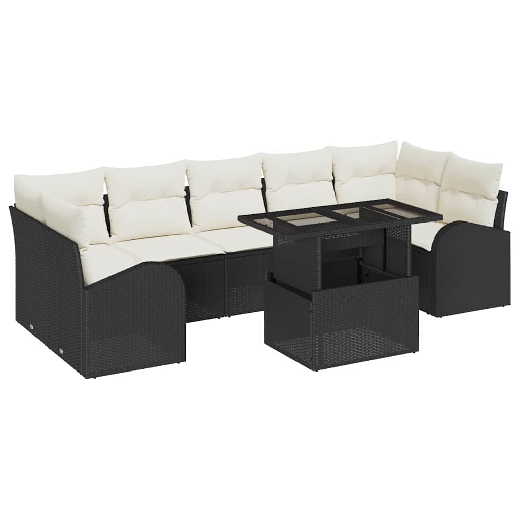 Tuin Sofa Set Met Kussen Met Opslag 8 Pcs Poly Rattan