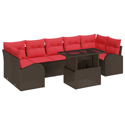 Tuin Sofa Set Met Kussen Met Opslag 8 Pcs Poly Rattan