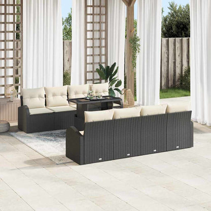 Tuin Sofa Set Met Kussen Met Opslag 9 Pcs Poly Rattan
