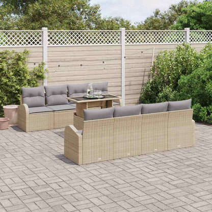 Tuin Sofa Set Met Kussen Met Opslag 9 Pcs Poly Rattan