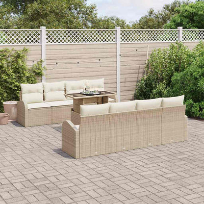 Tuin Sofa Set Met Kussen Met Opslag 9 Pcs Poly Rattan