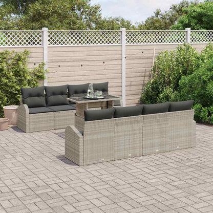 Tuin Sofa Set Met Kussen Met Opslag 9 Pcs Poly Rattan