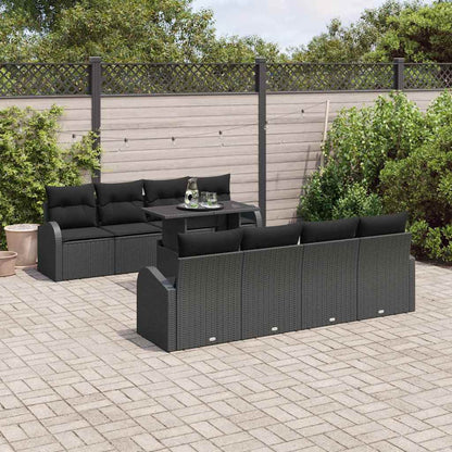 Tuin Sofa Set Met Kussen Met Opslag 9 Pcs Poly Rattan