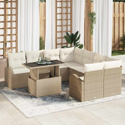 Tuin Sofa Set Met Kussen Met Opslag 9 Pcs Poly Rattan