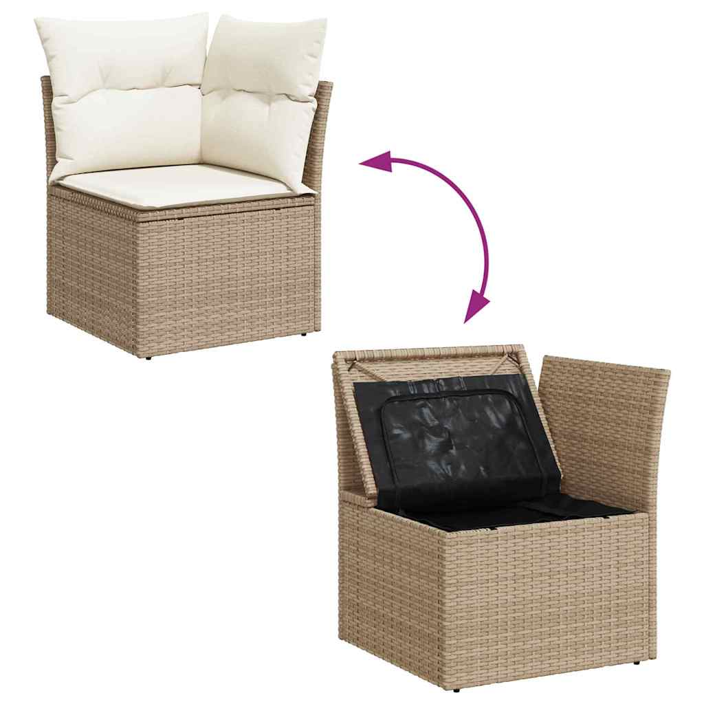 Tuin Sofa Set Met Kussen Met Opslag 9 Pcs Poly Rattan
