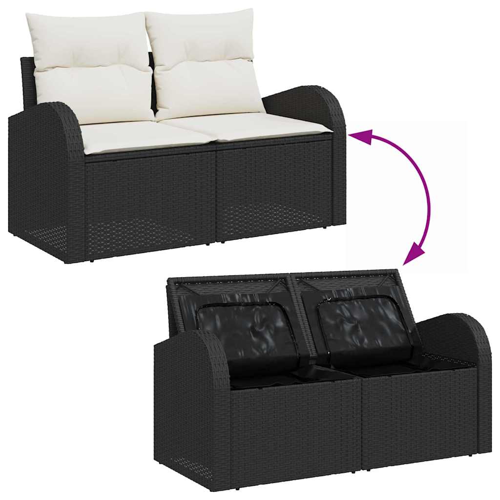 Tuin Sofa Set Met Kussen Met Opslag 6 Pcs Poly Riet