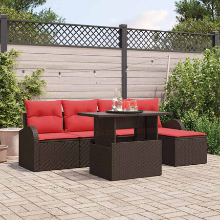Tuin Sofa Set Met Kussen Met Opslag 6 Pcs Poly Riet