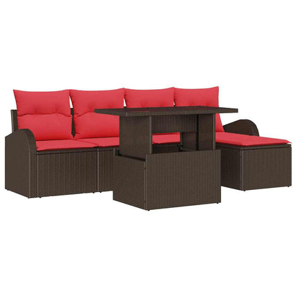 Tuin Sofa Set Met Kussen Met Opslag 6 Pcs Poly Riet