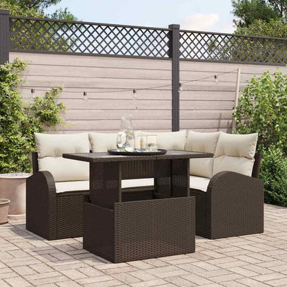 Tuin Sofa Set Met Kussen Met Opslag 5 Pcs Poly Riet