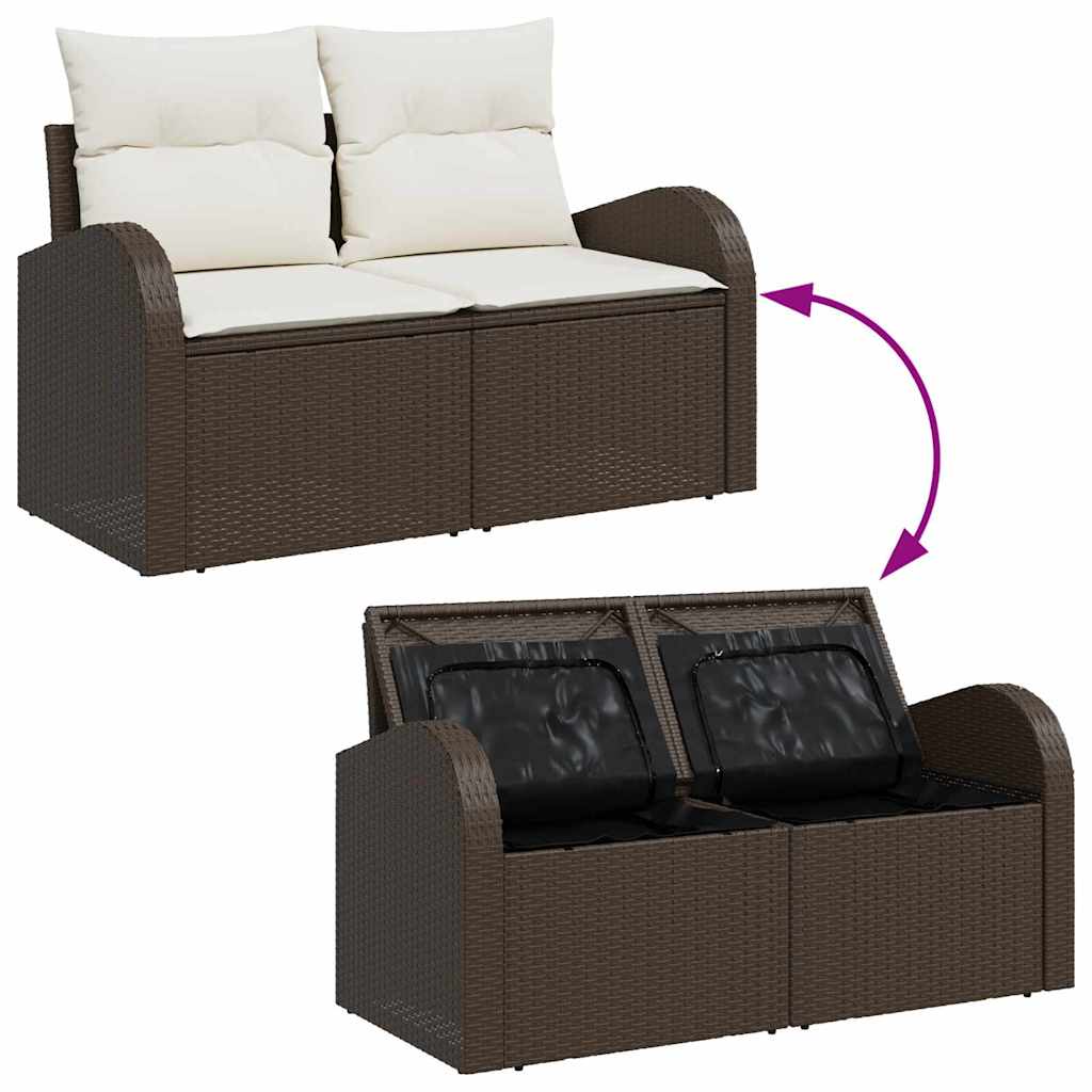 Tuin Sofa Set Met Kussen Met Opslag 5 Pcs Poly Riet
