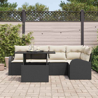 Tuin Sofa Set Met Kussen Met Opslag 6 Pcs Poly Riet