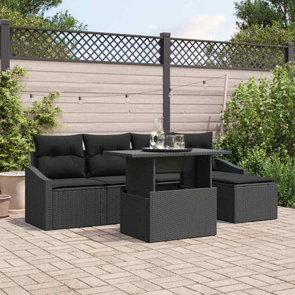 Tuin Sofa Set Met Kussen 6 Pcs En Crème Poly Rattan