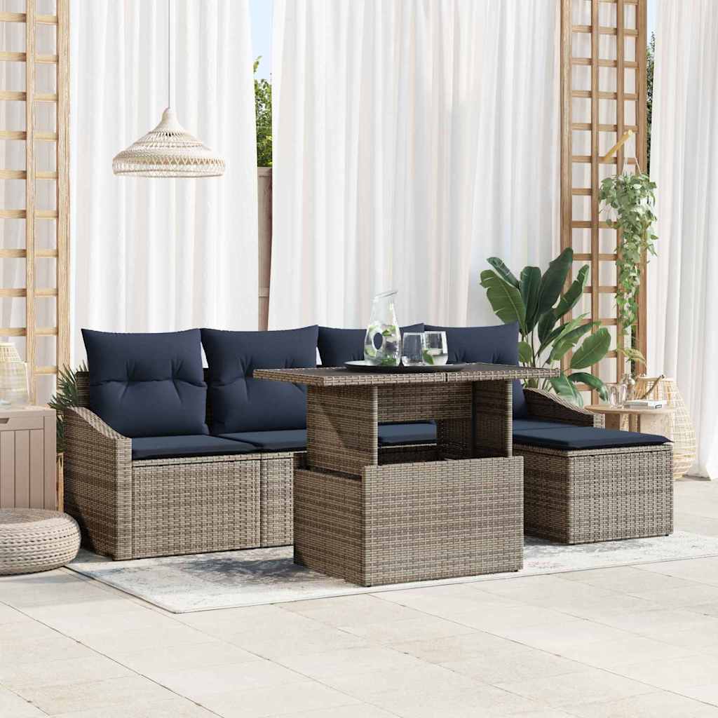 Tuin Sofa Set Met Kussen Met Opslag 6 Pcs