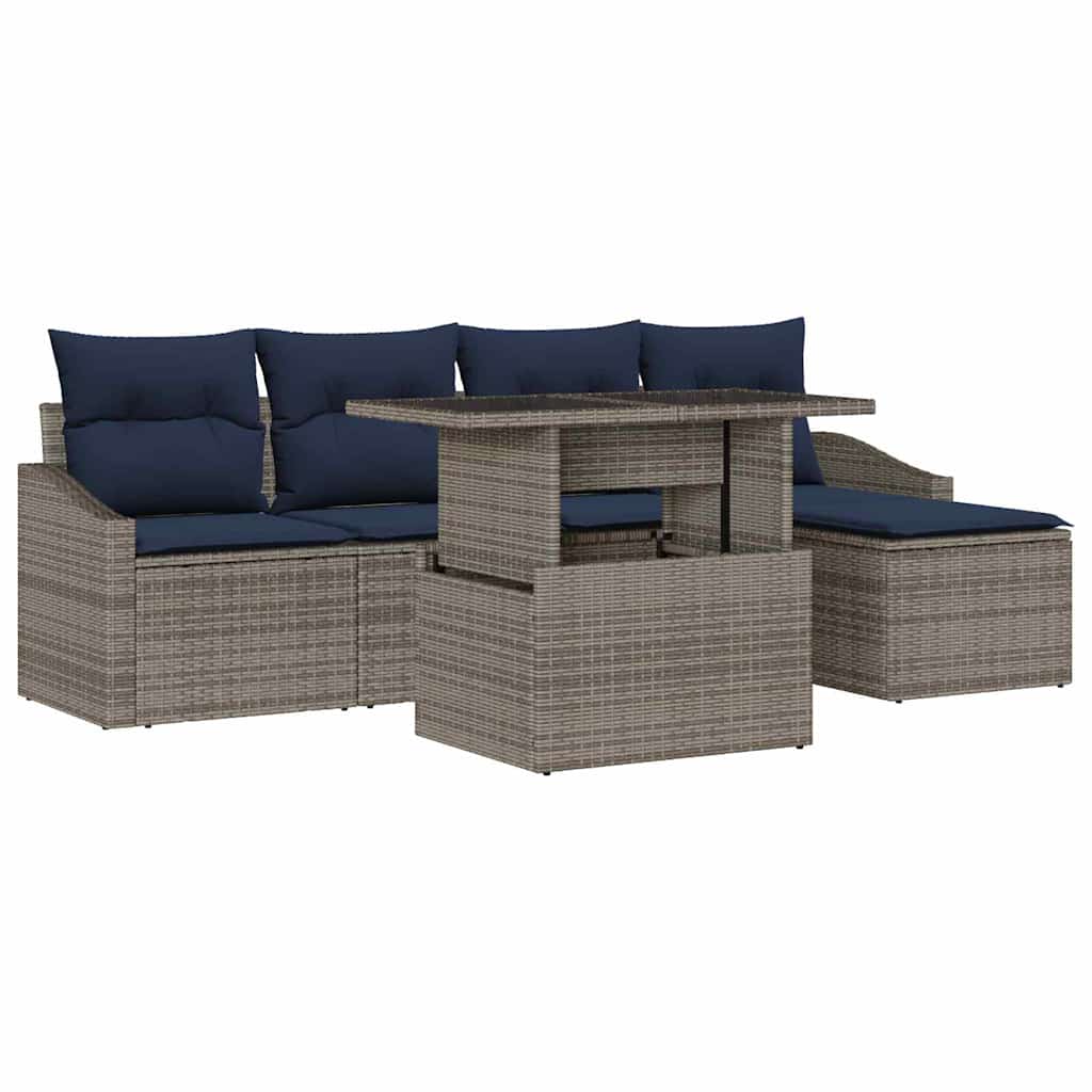 Tuin Sofa Set Met Kussen Met Opslag 6 Pcs
