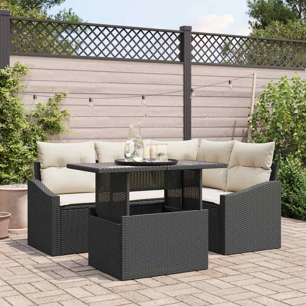 Tuin Sofa Set Met Kussen Met Opslag 5 Pcs En Crème