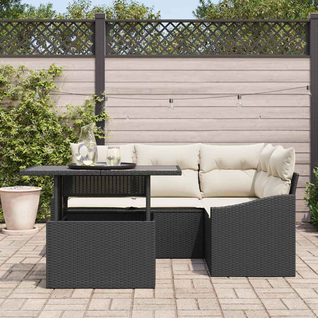 Tuin Sofa Set Met Kussen Met Opslag 5 Pcs En Crème