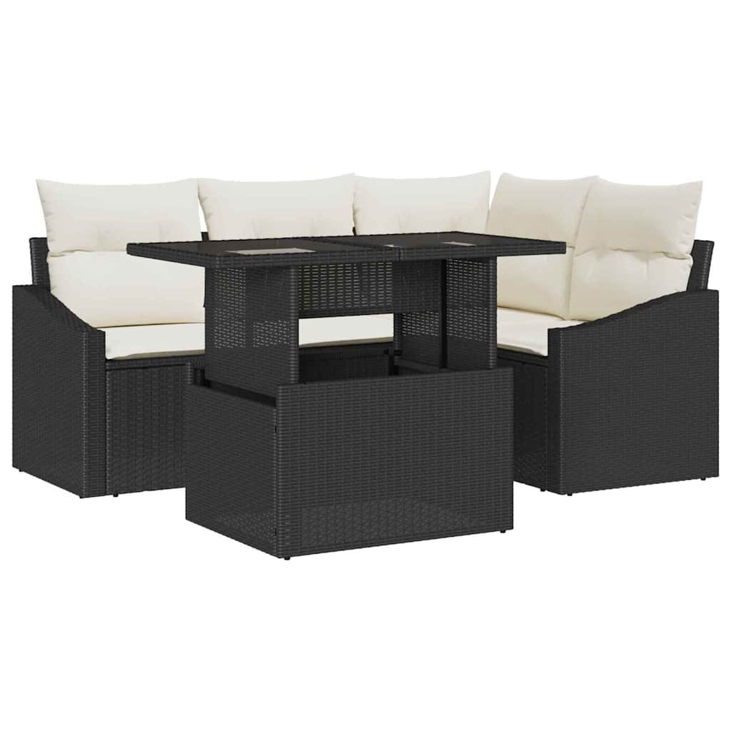 Tuin Sofa Set Met Kussen Met Opslag 5 Pcs En Crème