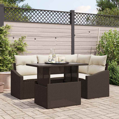 Tuin Sofa Set Met Kussen Met Opslag 5 Pcs En Crème