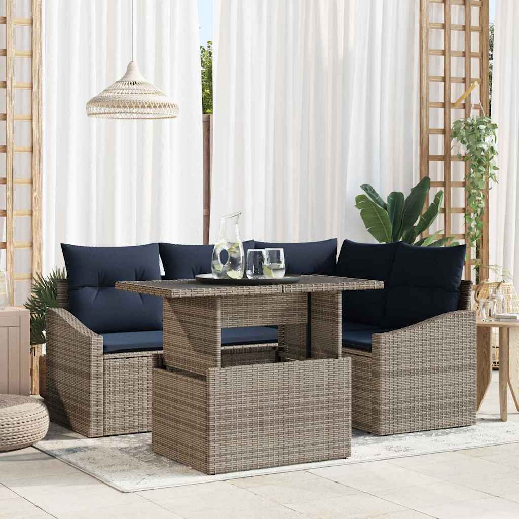 Tuin Sofa Set Met Kussen Met Opslag 5 Pcs