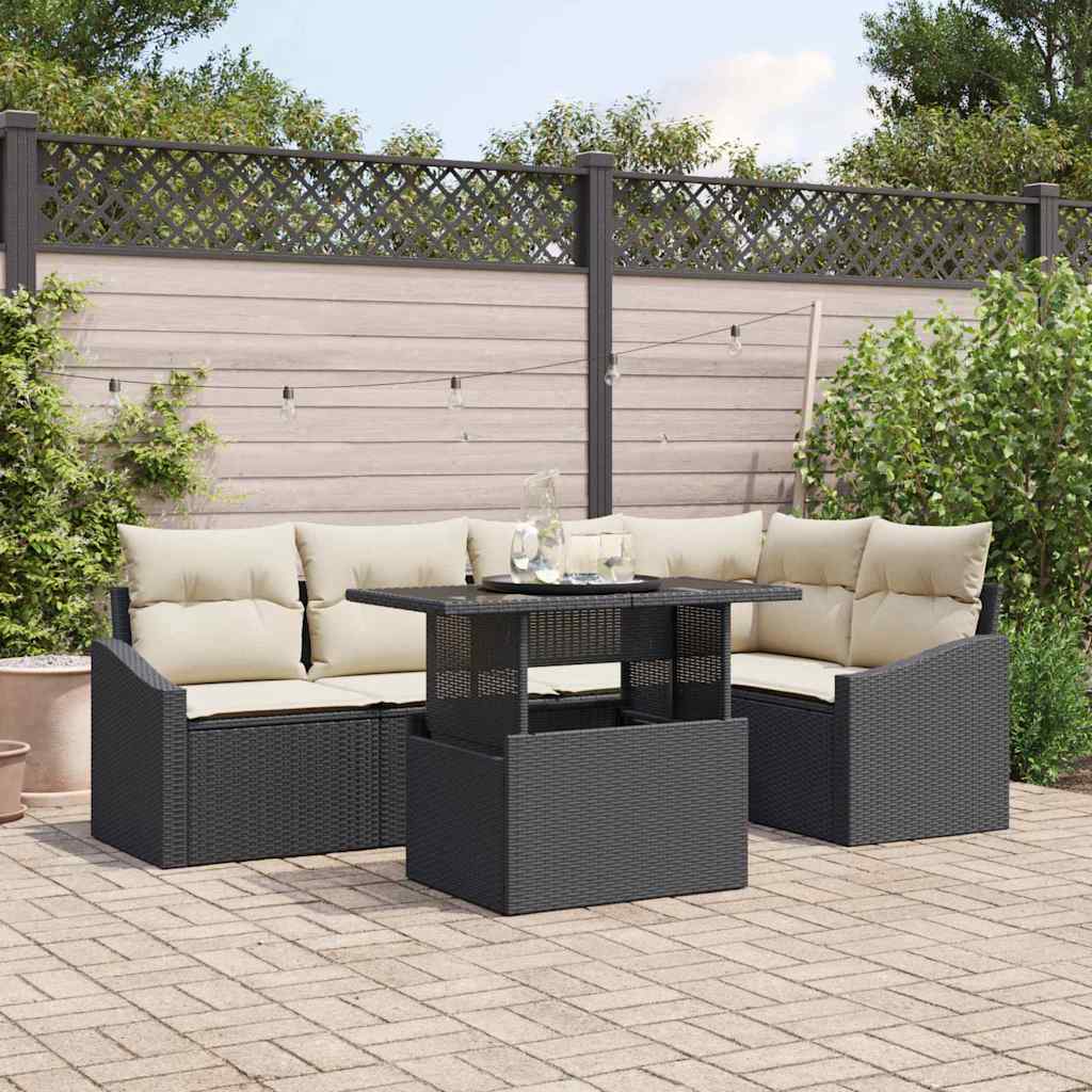 Tuin Sofa Set Met Kussen Met Opslag 6 Pcs En Crème