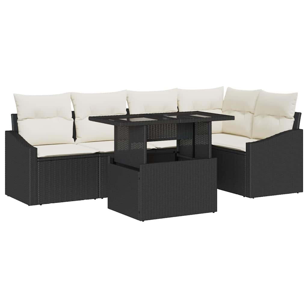 Tuin Sofa Set Met Kussen Met Opslag 6 Pcs En Crème