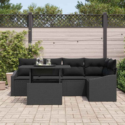 Tuin Sofa Set 6 Pcs Poly Rattan & Gepoedercoat Staal