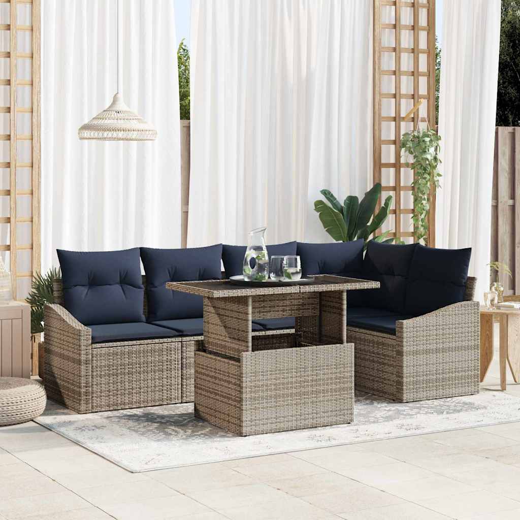 Tuin Sofa Set Met Kussen Met Opslag 6 Pcs