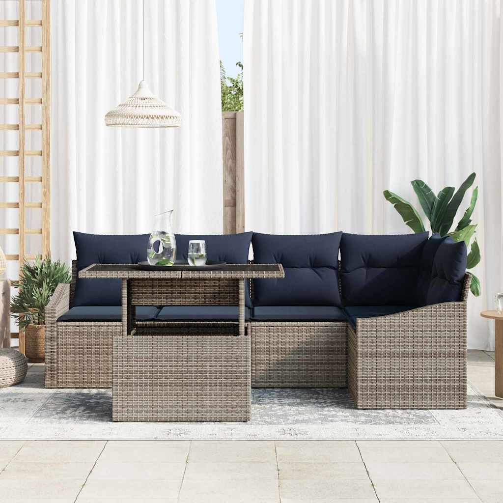 Tuin Sofa Set Met Kussen Met Opslag 6 Pcs