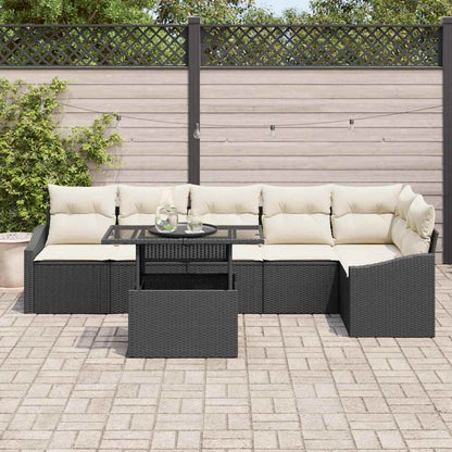 Tuin Sofa Set Met Kussen Met Opslag 7 Pcs En Crème
