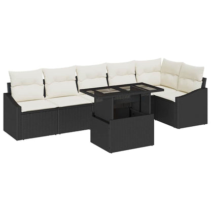Tuin Sofa Set Met Kussen Met Opslag 7 Pcs En Crème