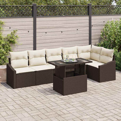 Tuin Sofa Set Met Kussen Met Opslag 7 Pcs En Crème