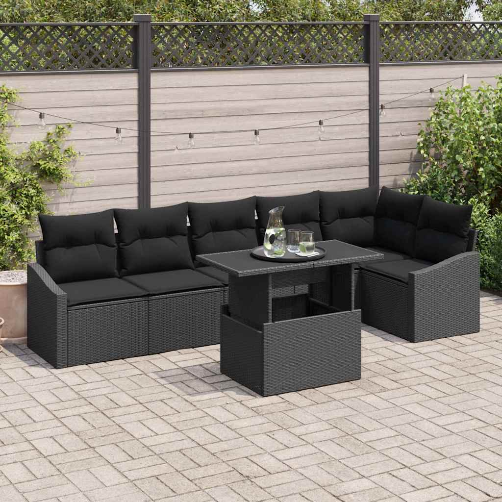 Tuin Sofa Set Met Kussen Met Opslag 7 Pcs En Crème